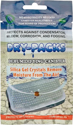 Vista 3 de Dry-Packs Gel de sílice indicador, 1.41 oz en recipiente resistente de deshumidificación de aluminio, sin cloruro de cobalto II, DP40CAN