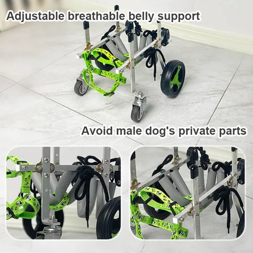 Vista 3 de Dog Wheelchair，for Back Legs Pet Light Weight Dog&Cat&Pets Wheelchair Cart Adjustable Dog Cart，for Injured,Hind Limb Weak Pet，with Leg Brace and Hip
