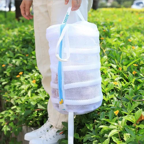 Vista 7 de Wannoc - Bolsa de lavado de zapatos, bolsas de lavandería grandes para lavadora, secadora de ropa 2 en 1 para zapatos, tenis, calcetines, zapatos
