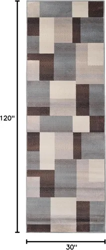 Vista 23 de BLUENILEMILLS Fiji - Colección de alfombras contemporáneas para interiores, alfombra geométrica de retazos moderna con respaldo de yute duradero