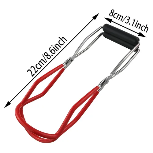 Vista 4 de Canning Essentials Kit ZZLZX - 1 embudo de enlatado de boca ancha roja con tapa magnética, kit de pinzas para conservas, tarros de conserva