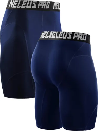 Vista 4 de NELEUS Paquete de 3 pantalones cortos de compresión para hombre