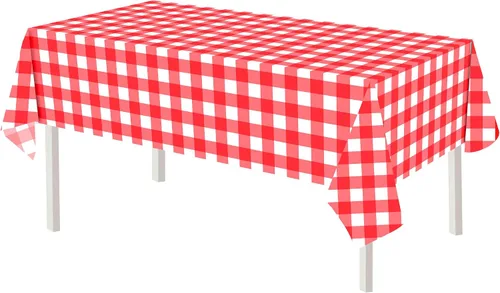Vista 10 de 3 manteles de plástico a cuadros en blanco y negro para decoración de fiesta de cumpleaños, tablero de ajedrez, manteles desechables para mesas