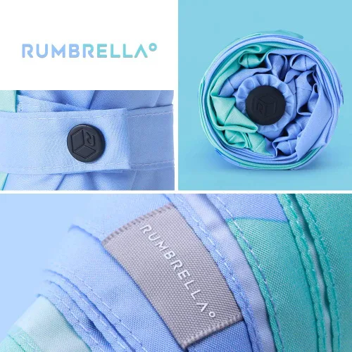 Vista 2 de RUMBRELLA Mini paraguas, paraguas de teflón con 99% de protección UV, paraguas de viaje