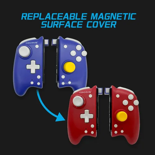 Vista 5 de COIORVIS Joy Pad Controller for SwitchSwitch OLED, Wireless Joy Con Switch Controller with Back Map ButtonTurboMotion Control (Blue) alps joystick