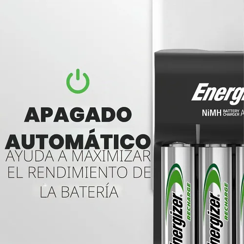 Vista 5 de Energizer Cargador básico de recarga con 2 baterías recargables AA NiMH (incluidas), indicador led