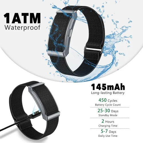 Vista 3 de Pulsera inteligente, más de 100 modos deportivos con monitor de sueño continuo de oxígeno en sangre y frecuencia cardíaca 24 horas, viene con un
