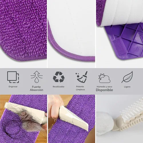 Vista 4 de Mops del espray de la microfibra para el uso seco húmedo de la limpieza del piso para el laminado de la teja de madera