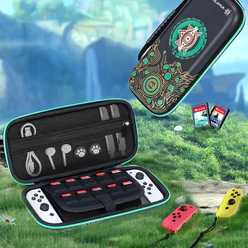 Vista 6 de BRHE Switch Case,Carrying Case for Nintendo SwitchSwitch OLED,with 10 Game Card Slots Protective Hard Shell Travel Carrying Case Pouch for Console &