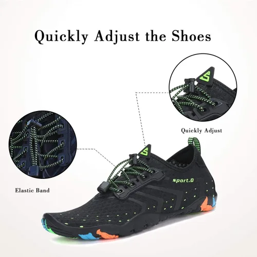 Vista 4 de Nexete Zapatos de agua para hombres y mujeres descalzos de secado rápido, zapatos deportivos al aire libre para kayak, barco, senderismo, surf