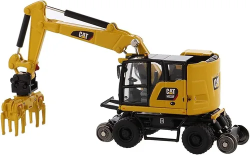 Vista 3 de Diecast Masters CAT Caterpillar M323F Excavadora de ruedas de ferrocarril con 3 accesorios High Line Series 1/87 (HO) Escala Diecast Modelo 85612
