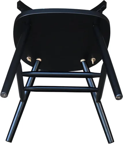 Vista 11 de International Concepts Silla Copenhagen con patas lisas, color negro