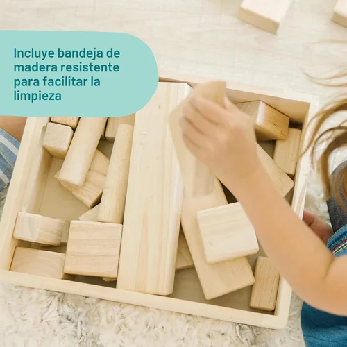 Vista 5 de Bloques para armar lisos de madera Melissa & Doug, Estándar, 1, Multicolor/Ninguno