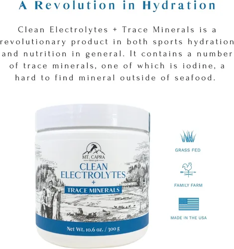 Vista 4 de Mt. Capra Clean Electrolytes + traza minerales Minerales de alimentos integrales de leche de cabra alimentada con pasto Hidratante y fácil