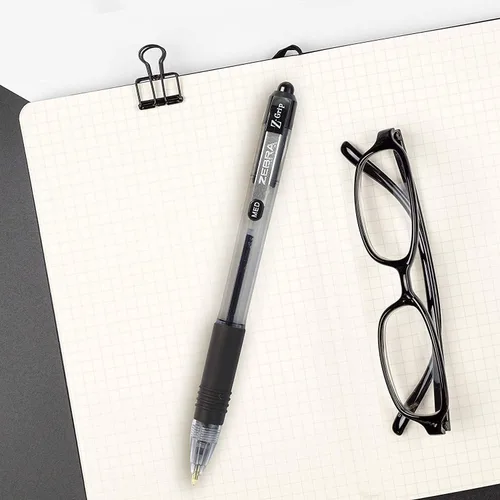 Vista 6 de Zebra Pen Z-Grip - Bolígrafo retráctil, punta media de 0.039 pulgadas, 12 bolígrafos de tinta negra y 12 rojas, paquete a granel de 24