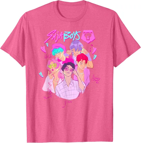 Vista 25 de Kpop Demon Hunters Camiseta Saja Boys Heartthrob con licencia