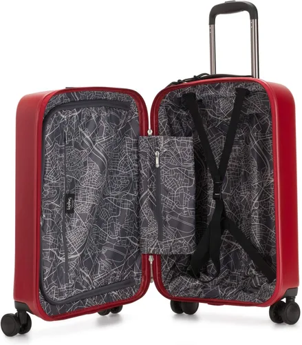 Vista 3 de Kipling Curiosity Small 4 Wheeled Rolling Luggage Lively Red
