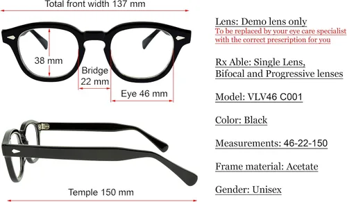 Vista 4 de Verona Love Non Prescription Eyeglasses Frame High End Fashion Eye Wear Clear Vintage Style Glasses Frames For Men and Women VLV46 C001