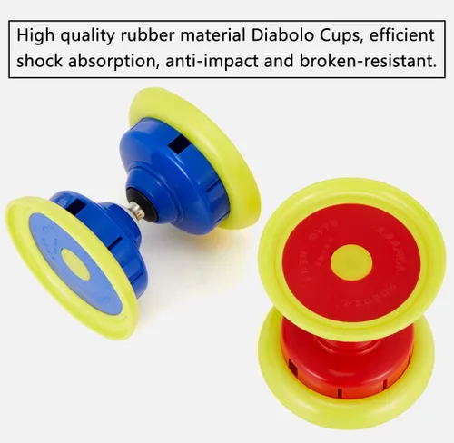 Vista 2 de Diábolo de yoyo chino con sonido de silbato, rodamientos triples Diábolo, juguetes de malabarismo de yoyos chinos, diábolo colorido con palos