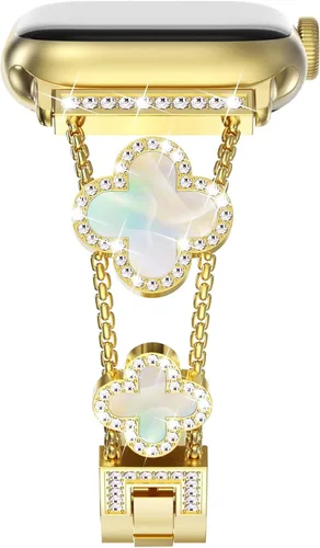 Vista 21 de NewWays for Apple Watch Band Series 11 10 46mm 42mm Series 9/8/7 41mm 45mm Series 6/5/4 40mm 44mm Series 3 42mm 38mm Women, Sparkling Bling Diamonds