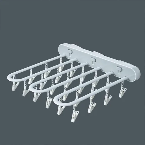 Vista 7 de Folding Multifunctional Clothes Rack Wardrobe Storage Rack Space Saving Clothes Rack(D)