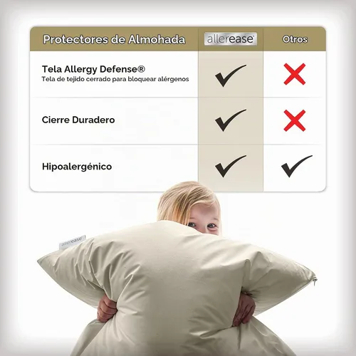 Vista 3 de AllerEase - Protector de almohada de algodón cultivado orgánicamente