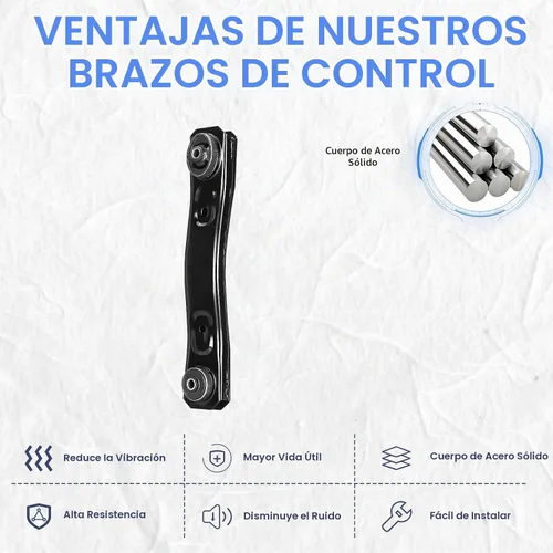 Vista 3 de Brazos de Control Superior e Inferior Delanteros con Rótulas, Enlaces de Barra Estabilizadora Delantera, Extremos de Barra de Dirección, Kit