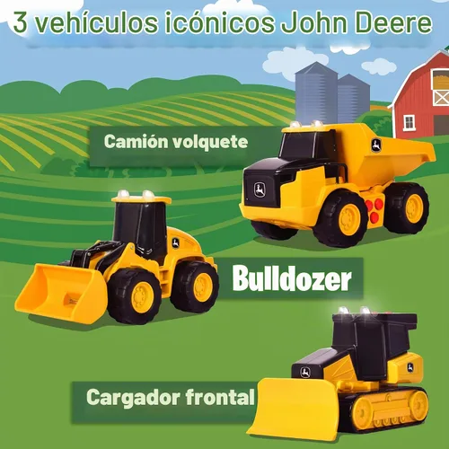 Vista 2 de John Deere Juego de 3 luces realistas y sonido de 5 pulgadas de vehículos de construcción agrícola