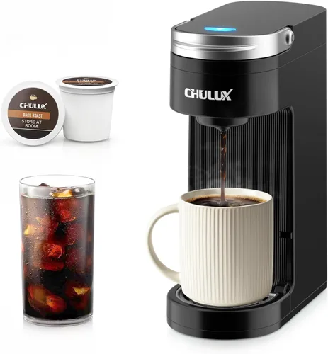 Vista 12 de CHULUX Cafetera compacta de una sola taza para cápsulas K Cup, apagado automático, color crema