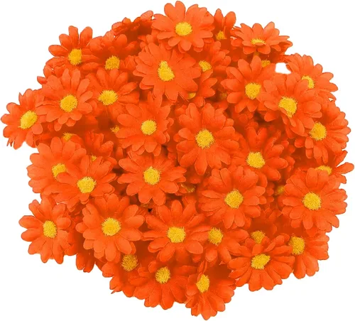 Vista 21 de 100 cabezas de girasol de seda de 1.969 in, 2 pulgadas, decoración de boda, corona de regalo, álbum de recortes, manualidades, fiesta, festival