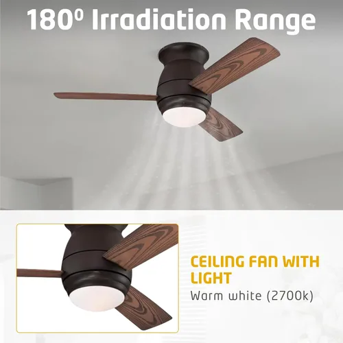 Vista 7 de Ciata Ventiladores de techo de 44 pulgadas con luces - Ventilador de techo inteligente para dormitorio/sala de estar - Ventilador de techo avanzado