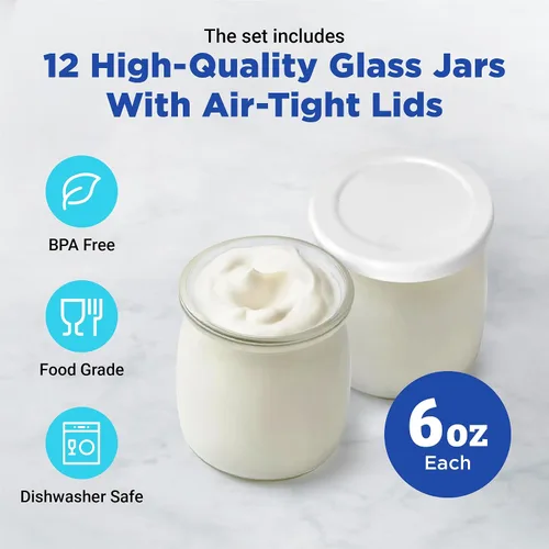 Vista 7 de Ultimate Probiotic Yogurt Maker XL con un 50% más de capacidad, control de tiempo y temperatura ajustable, hace billones de probióticos vivos