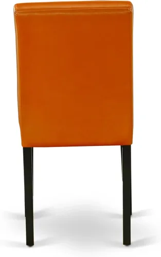 Vista 9 de East West Furniture AMAB3-BCH-61 - Juego moderno de 3 piezas antiguo que contiene una mesa de cocina redonda con pedestal y 2 sillas de comedor