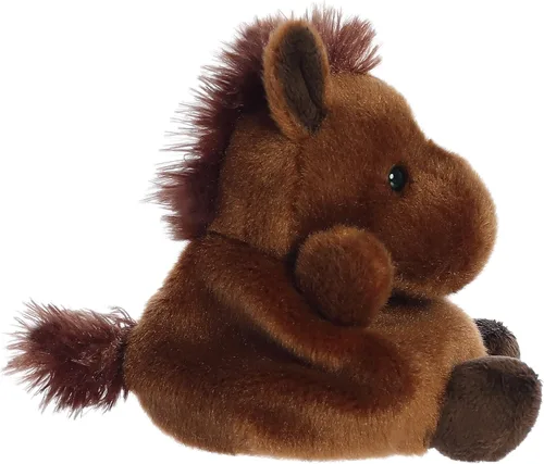 Vista 4 de Aurora® Adorable animal de peluche Palm Pals™ Truffle Brown Horse™, divertido peluche coleccionable para niños y adultos, perfecto para decorar