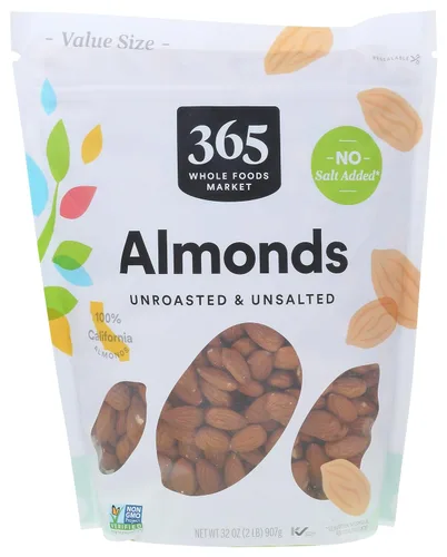 Vista 3 de 365 by Whole Foods Market, Almendras tostadas y sin sal, 16 onzas