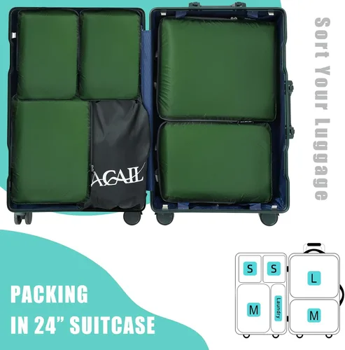 Vista 149 de BAGAIL 4 Set/6 Set Ultraligero Compresión Embalaje Cubos Organizador de Embalaje para Accesorios de Viaje Equipaje Maleta Mochila