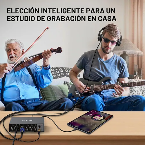 Vista 5 de Interfaz de audio EBXYA 2x2 - Tarjeta de sonido de grabación USB de 24 bits/192 kHz