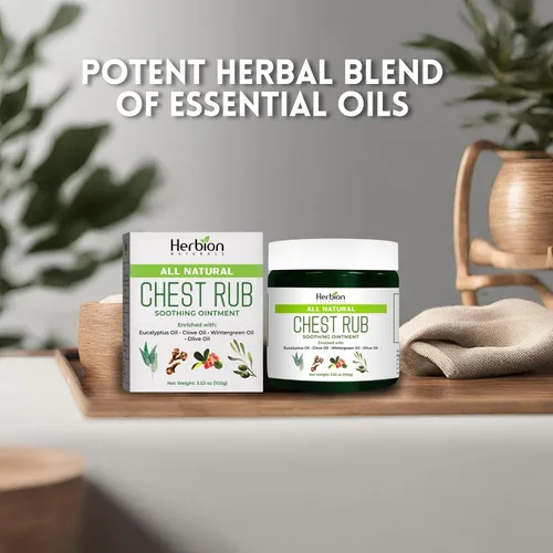 Vista 7 de HERBION Naturals Ungüento para el pecho - Pomada calmante con vapores relajantes para adultos y niños de 2 años en adelante - Alivia la tos