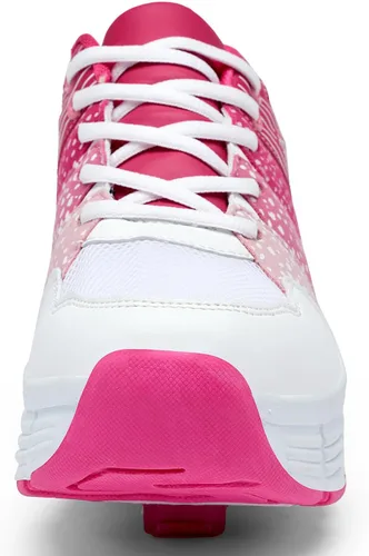 Vista 7 de Zapatos deportivos con ruedas para niños y niñas, calzado unisex con tacón con ruedas, tenis deportivos de primera calidad para niños y niñas