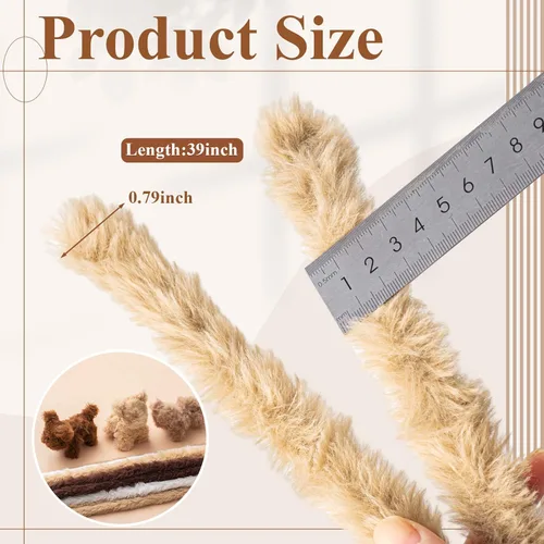Vista 2 de VitalCozy 10 limpiadores de tuberías extra gruesos y peludos de 39.37 pulgadas, material de vellón de piel jumbo, tallos de felpilla esponjosa