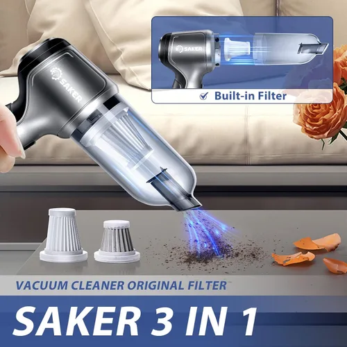 Vista 2 de Saker Juego de filtros originales para aspiradora de automóvil, 3 filtros HEPA y 1 filtro de acero, adaptado a las aspiradoras de mano de la serie