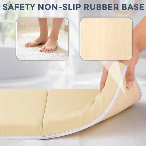 Vista 5 de Bath Kneeler and Elbow Rest Pad Set, 1.5” Thick Bathtub Kneeling Mat Cozy Memory Foam, Non-Slip 6 Suction Cups and 4 Toys Organizer Pockets