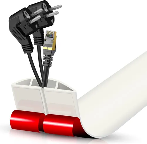 Vista 133 de Cubierta autoadhesiva para cables de suelo, gestión de cables de 3.3 pies, protector de tira de extensión para cables, evita tropiezos de cables