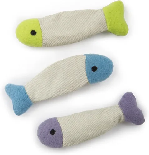Vista 3 de SmartyKat (3 unidades) Juguetes rugosos de menta gatuna Fish Flop - Multi Color, 3
