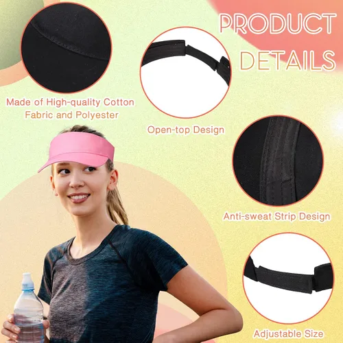 Vista 3 de Silkfly 36 Pack Sun Visor Hats Adjustable Sports Athletic hat UV Protection Sun Visor Cap for Men Women Tennis Running Golf