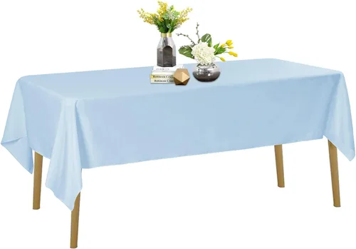 Vista 97 de Mantel de poliéster lavable de 132 pulgadas, resistente a las manchas y a las arrugas, mantel decorativo para mesa de comedor, fiestas de bufé