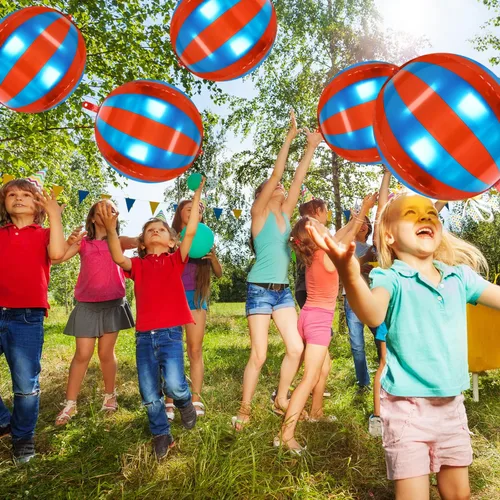 Vista 6 de Paquete de 9 globos de circo, decoraciones de carnaval de LIYDE para fiestas temáticas de circo, decoraciones de circo de 22 pulgadas, globos