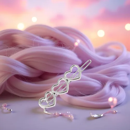 Vista 8 de Horquilla de aleación de corazón hueco de plata para el cabello, pinzas para el cabello, accesorios para el cabello para mujer y niñas