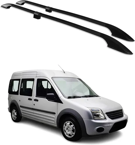 Vista 12 de Barra de techo OMAC con raíles laterales para Ford Transit Connect 2010-2013 L1 SWB, negro, aluminio, 2 piezas