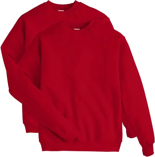 Vista 33 de Hanes Men's Sweatshirt, EcoSmart Fleece Crewneck Sweatshirt, Big & Tall Available, 1 or 2-Pack Marrón (Army Brown)